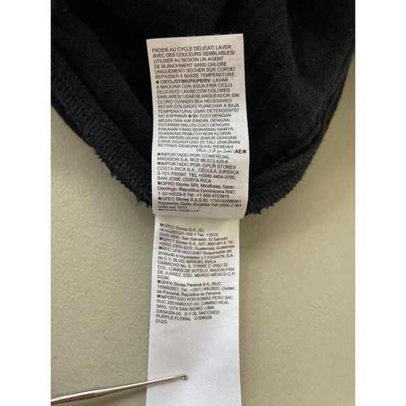 Old Navy Romper Size Small Smocked Ruffle Square Neck Tie Shoulder Black Summer - Picture 6 of 10